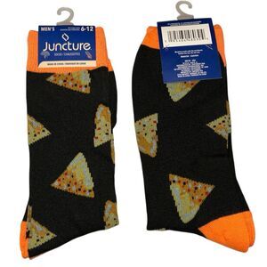 1x Juncture Mens Crew Socks Pizza Size 6-12